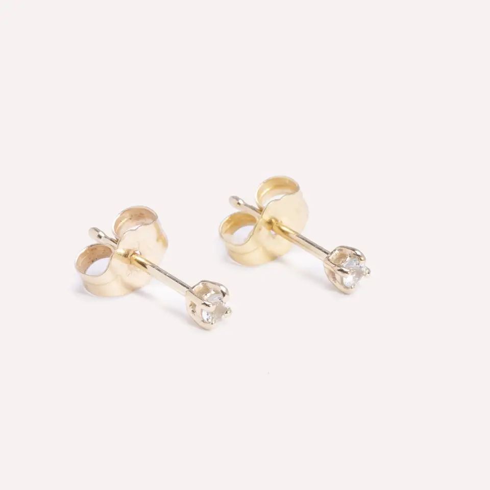 Simple Design Custom color Tiny Stone Stainless Steel Jewelry Stud Earrings For Women