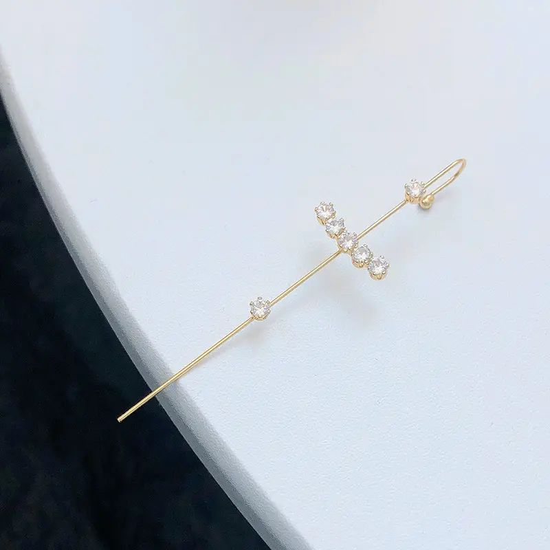 VERENA Jewelry Rhinestone Crystal Alloy Ear Wrap Crawler Hook Earrings