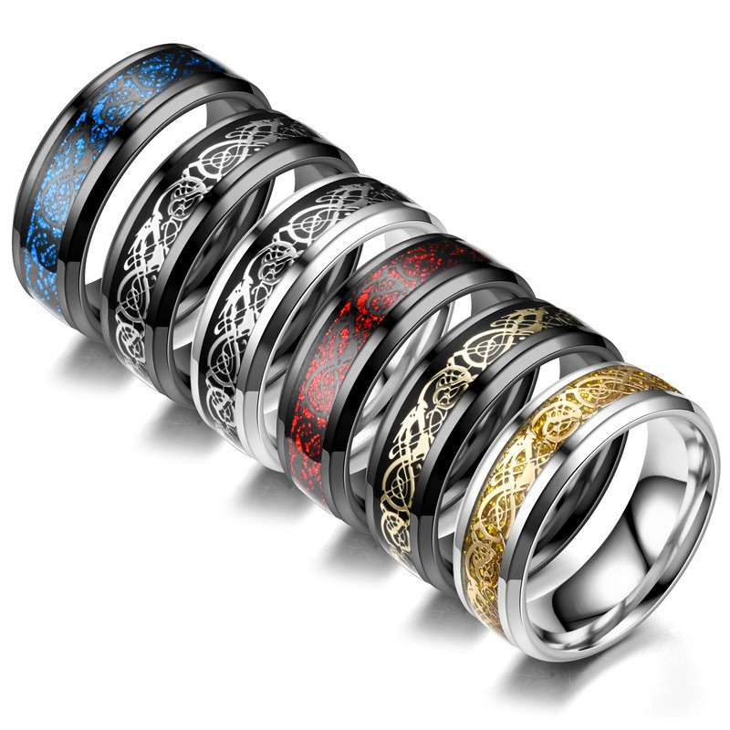 Stainless steel dragon ring couples Europe and the United States fashion men's ring wholesale